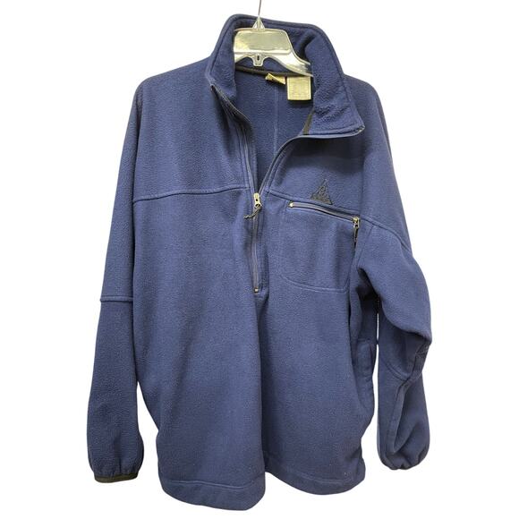 Nike ACG Navy Polyester Half Zip Sweater Size Large Vintage - Picture 2 of 6